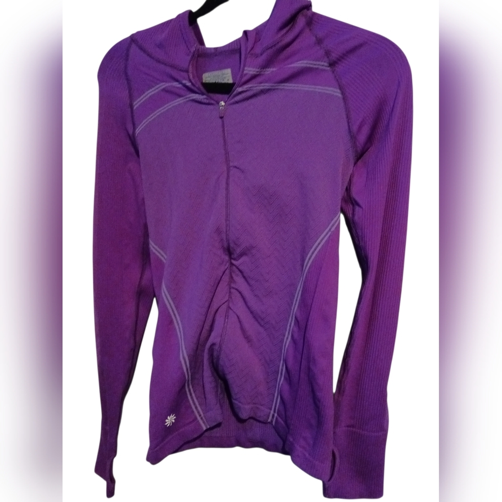 Athleta Purple Chevron Zip Jacket Medium